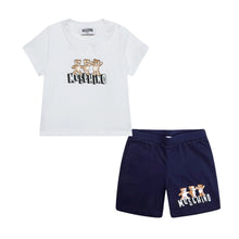 Load image into Gallery viewer, Babies Navy &amp; White Shorts Set