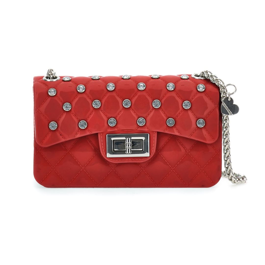 PRE ORDER - Red & Silver Rhinestone Bag