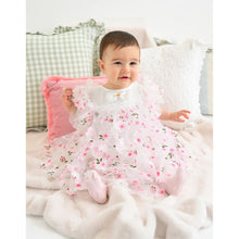 Load image into Gallery viewer, Babies White &amp; Pink 3D Flower Dress
