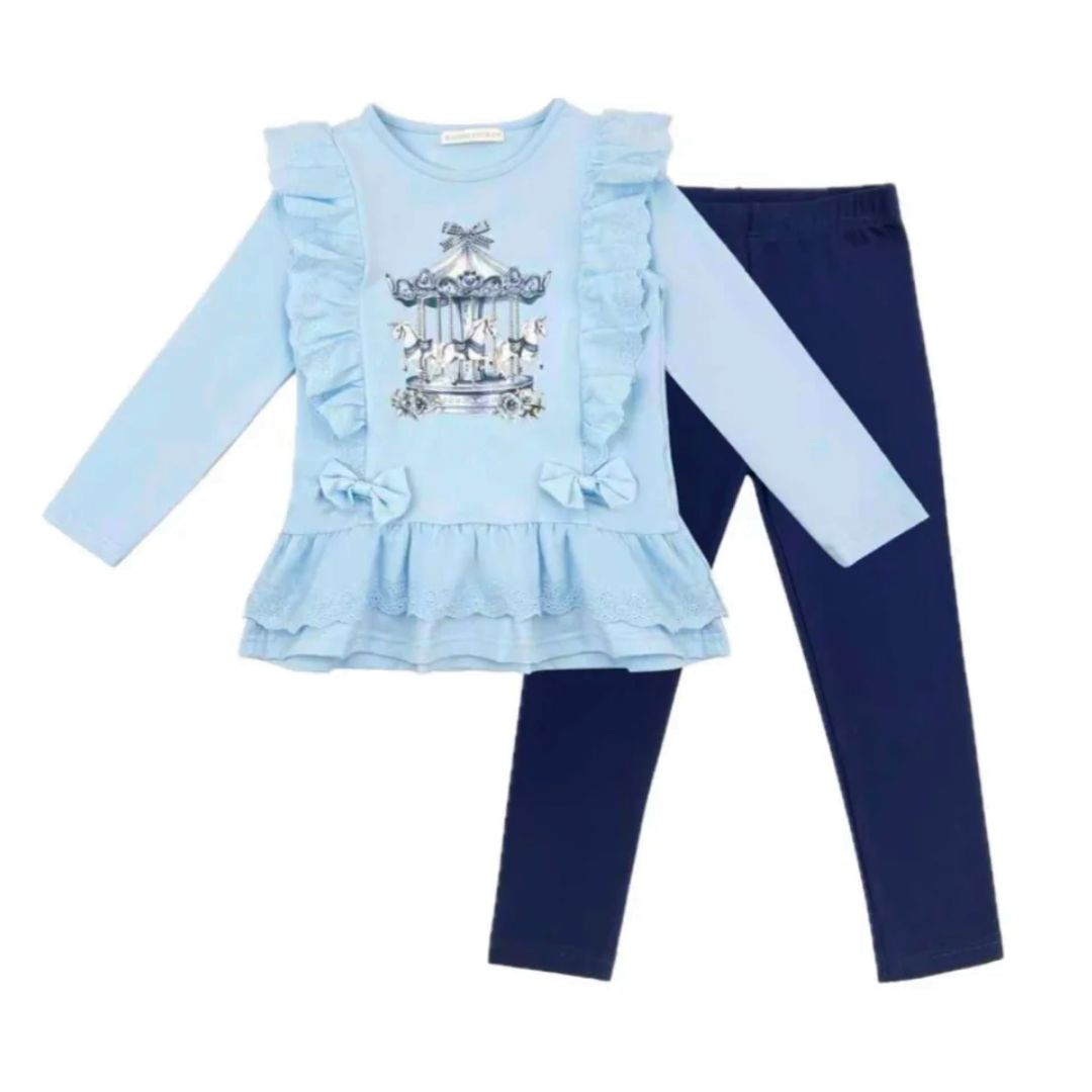 Blue Unicorn Carousel Legging Set