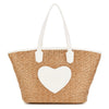 Straw Heart Tote Bag