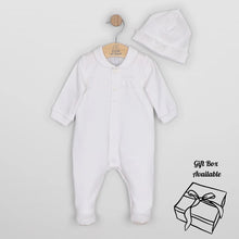 Load image into Gallery viewer, Unisex White Embroidered Babygrow &amp; Hat