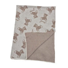 Load image into Gallery viewer, Ivory &amp; Brown Teddy Blanket