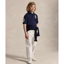 Load image into Gallery viewer, Navy &amp; White Large Pony Polo Shirt