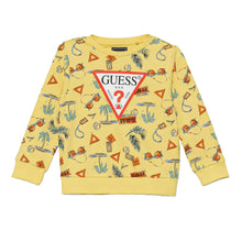 Load image into Gallery viewer, Yellow Palm Print Sweat Top &amp; Shorts