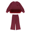 Burgundy Tulle Trim "Deonne" Tracksuit