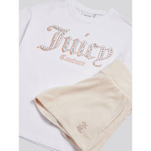 Load image into Gallery viewer, Beige &amp; White Velour Shorts Set