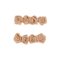 Load image into Gallery viewer, Champagne Satin Roses Hair Clips