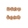 Champagne Satin Roses Hair Clips