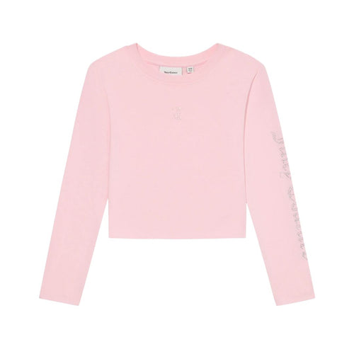Pink Long Sleeve Diamante Top