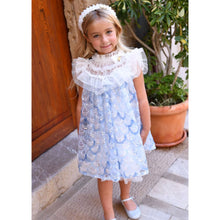 Load image into Gallery viewer, Blue &amp; White Sequin &#39;Dominique&#39; Dress