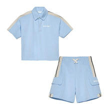 Load image into Gallery viewer, Pale Blue Polo &amp; Shorts Set