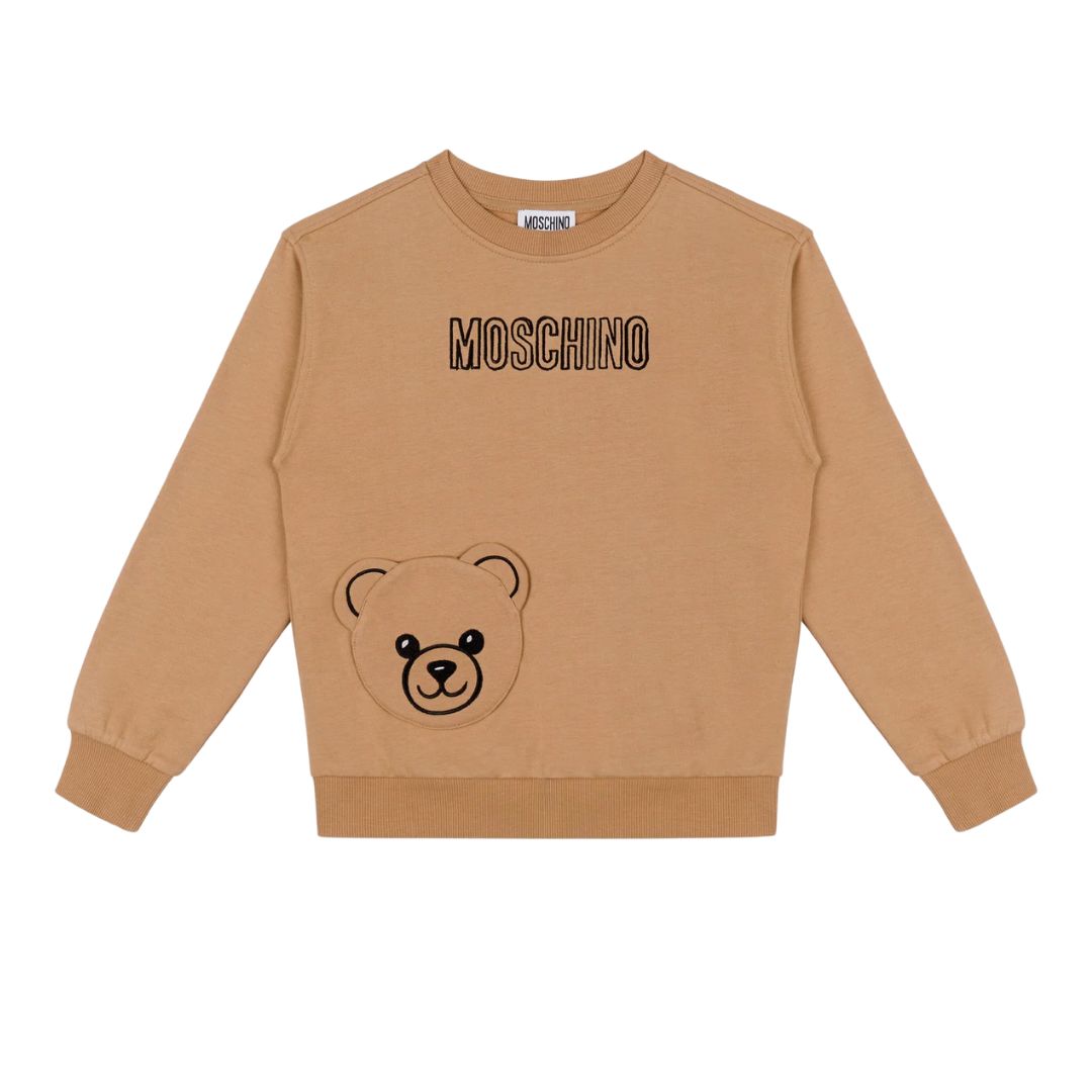 Beige Teddy Pocket Sweat Top