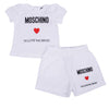 White 'In Love We Trust' Shorts Set