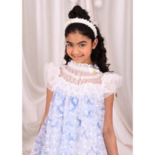 Load image into Gallery viewer, Blue &amp; White Sequin &#39;Dominique&#39; Dress