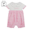 Pink & White Checked Romper