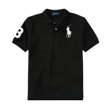 Load image into Gallery viewer, Black &amp; White Large Pony Polo Shirt