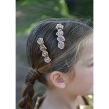 Load image into Gallery viewer, Champagne Satin Roses Hair Clips