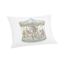 Load image into Gallery viewer, Blue Carousel Satin Cushion