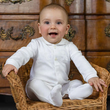 Load image into Gallery viewer, Unisex White Embroidered Babygrow &amp; Hat