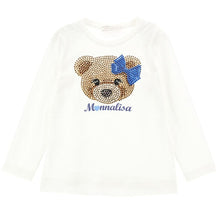 Load image into Gallery viewer, Ivory Rhinestone Bear T-Shirt