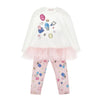 PRE ORDER - Pink Tulle "Stitch" Rhinestone Legging Set