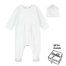 Load image into Gallery viewer, White Embroidered Babygrow &amp; Hat