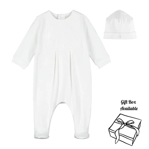 White Embroidered Babygrow & Hat