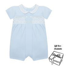 Load image into Gallery viewer, Blue Embroidered Romper