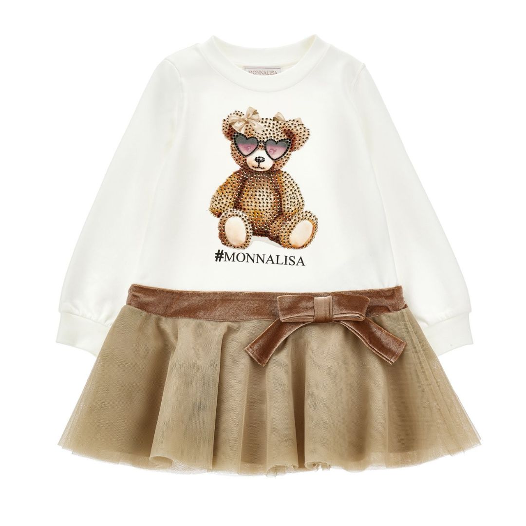 PRE ORDER - Ivory & Tan Tulle Teddy Dress