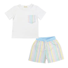 Load image into Gallery viewer, Pastel Stripes Swim Shorts Set