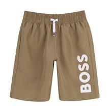 Load image into Gallery viewer, PRE ORDER - Dark Beige Logo Swim Shorts