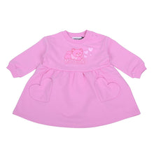 Load image into Gallery viewer, Babies Pink Teddy &amp; Metallic Heart Dress