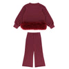Burgundy Tulle Trim "Deonne" Tracksuit
