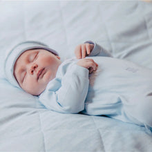 Load image into Gallery viewer, Pale Blue Teddy Babygrow &amp; Hat