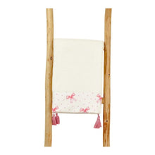 Load image into Gallery viewer, White &amp; Pink Bows Beach Towel