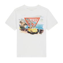 Load image into Gallery viewer, White Car Print &amp; Logo T-Shirt