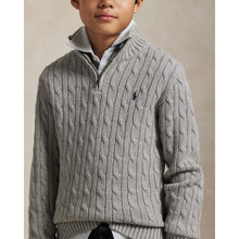 Load image into Gallery viewer, Grey Cable Knit 1/4 Zip Jumper