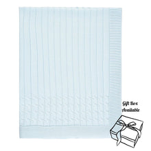 Load image into Gallery viewer, Blue Knitted Baby Blanket