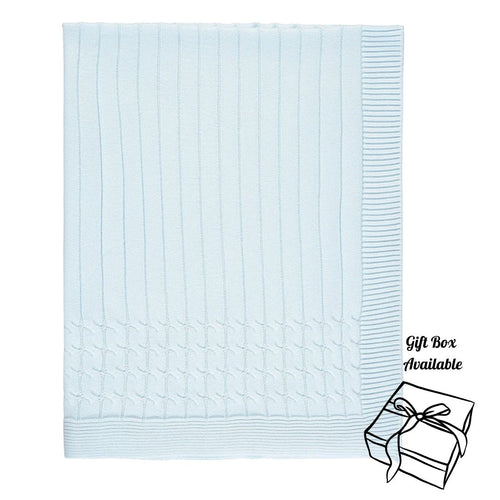 Blue Knitted Baby Blanket