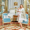 Blue Carousel Satin Cushion