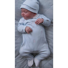 Load image into Gallery viewer, Pale Blue Teddy Babygrow &amp; Hat