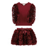 Burgundy Roses "Khaila" Skirt Set