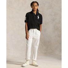 Load image into Gallery viewer, Black &amp; White Large Pony Polo Shirt