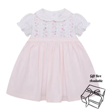 Load image into Gallery viewer, Pink &amp; White Embroidered Dress