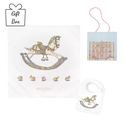 Rocking Horse Swaddle & Bib Gift Set