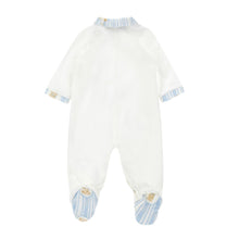 Load image into Gallery viewer, Ivory &amp; Blue Teddy Babygrow &amp; Blanket
