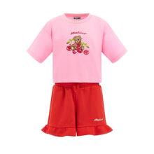 Load image into Gallery viewer, Girls Pink &amp; Red Cherry Shorts Set