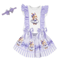 Load image into Gallery viewer, Lilac Bunny Skirt Set &amp; Headband