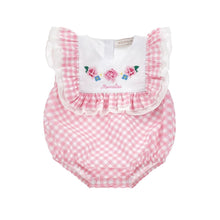 Load image into Gallery viewer, PRE ORDER - Pink Gingham Embroidered Romper
